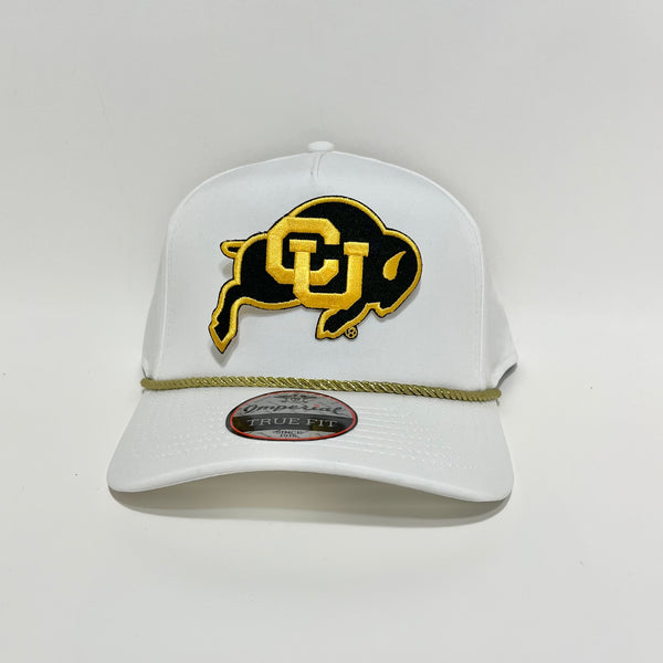 Cody N’s Colorado Buffaloes White with Gold Imperial Rope Hat Snapback