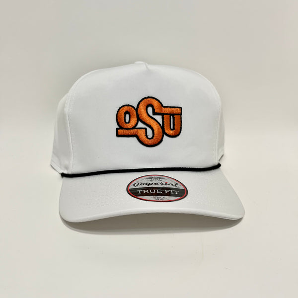 Erin F’s Oklahoma State Cowboys White with Black Imperial Rope Hat Snapback
