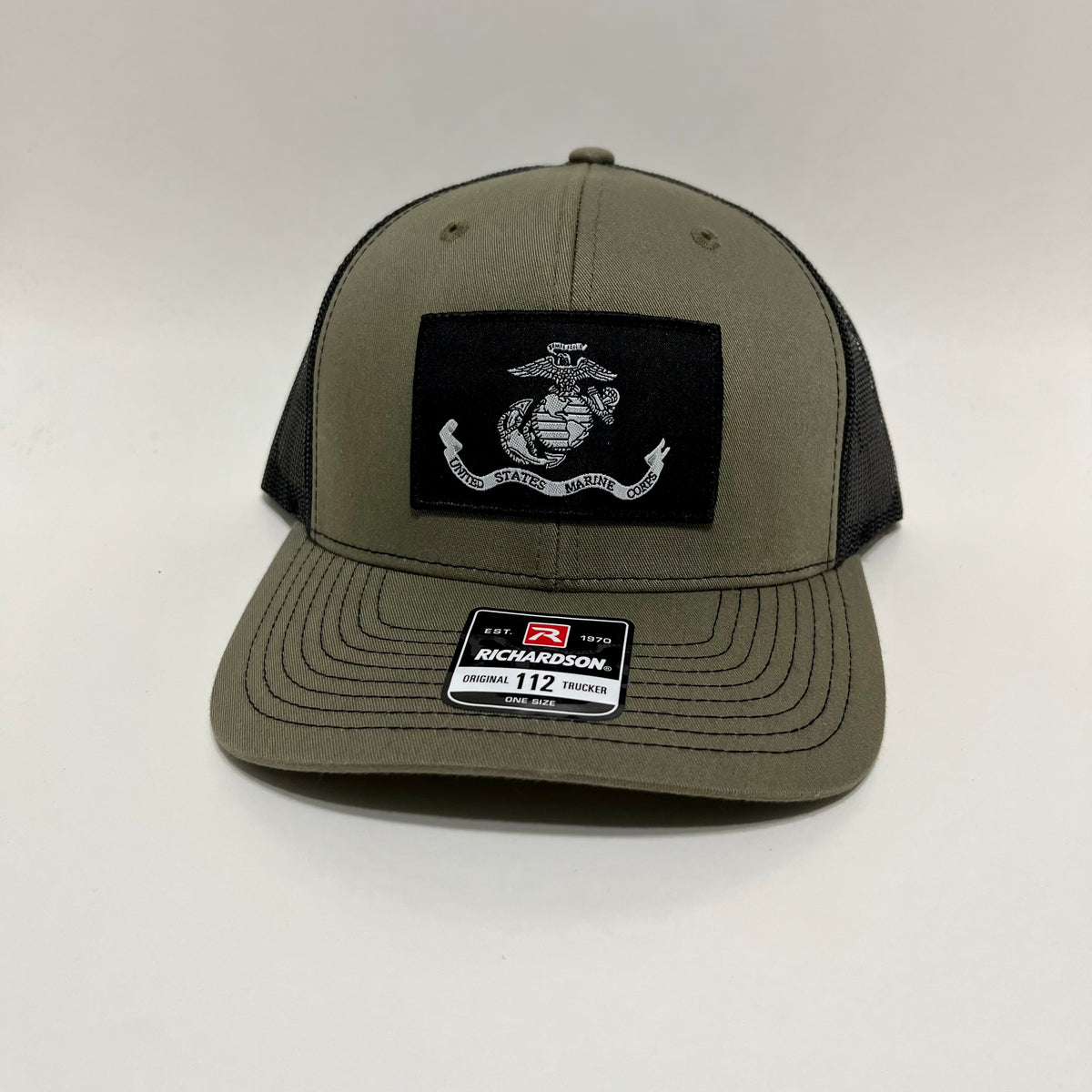 Jamey L’s U. S. Marine Corps Olive and Black Richardson Trucker Snapba