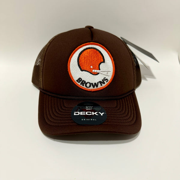 Alex M’s Cleveland Browns Brown Foam Trucker Snapback