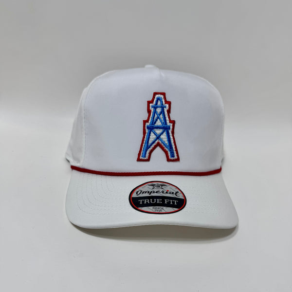 Joey P’s Houston Oilers White with Red Rope Imperial Snapback