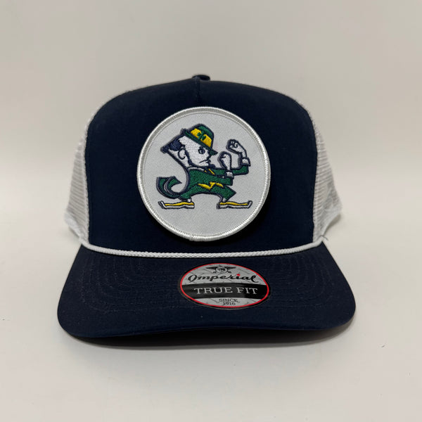 Sean M’s Notre Dame Navy with White Imperial Rope Hat Trucker Snapback