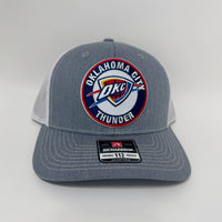 Jessica G’s Oklahoma City Thunder Heather Gray and White Richardson Trucker Snapback