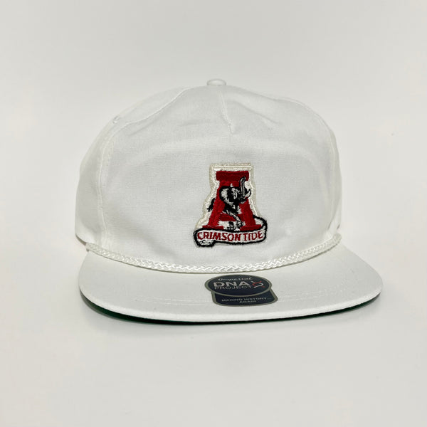 Alabama Crimson Tide White with White Rope Imperial Rope Hat Strapback
