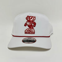 James F’s Wisconsin Badgers White and Red Imperial Rope Hat Snapback