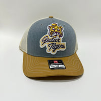 Kyle R’s Louisiana State University LSU Tigers Gray, Mustard and Cream Richardson Trucker Snapback