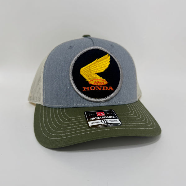 Sam B’s Honda Gray, Olive Green and Cream Richardson Trucker Snapback