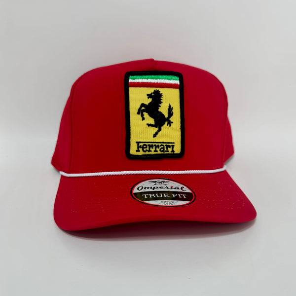 Ferrari F1 Red with White Rope Imperial Rope Hat Snapback