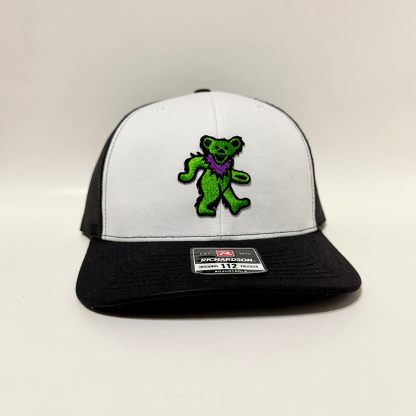 Randy R’s Grateful Dead Green Bear Black and White Richardson Trucker Snapback