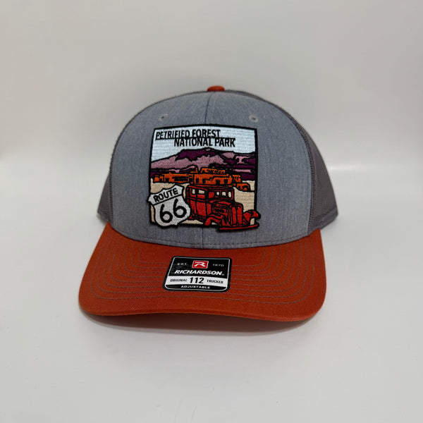 Dug S’ Petrified Forest National Park Gray and Burnt Orange Richardson Trucker Snapback