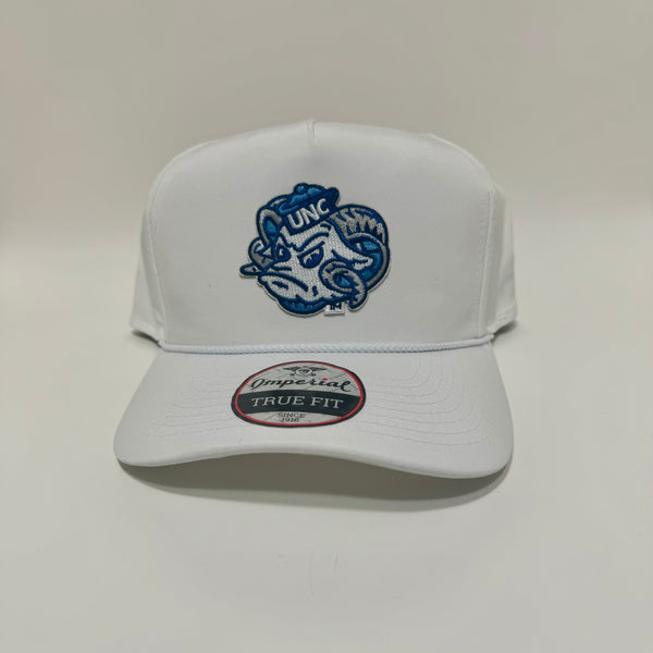 Jared B’s University of North Carolina UNC Tarheels White on White Imperial Rope Hat Snapback