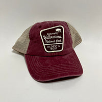 Ruthie H’s Yellowstone National Park Maroon and Tan Trucker Strapback
