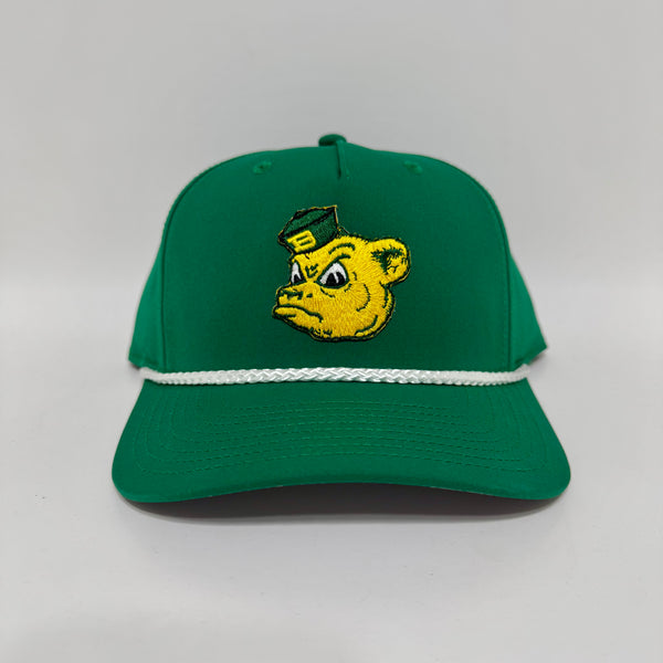 Chris A’s Baylor Bears Sailor Bear Green with White Richardson Rope Snapback