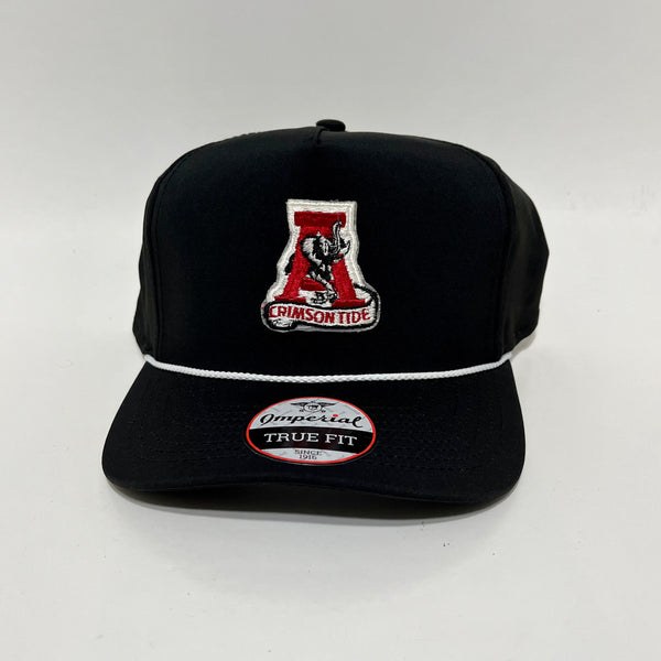 Hinton O’s Alabama Crimson Tide Black and White Imperial Rope Hat Snapback