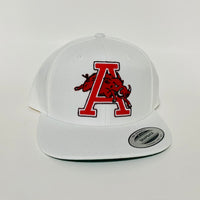 Cody K’s Arkansas Razorbacks White Yupoong Snapback