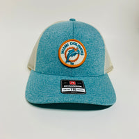 Ashley L’s Miami Dolphins Teal and Off White Richardson Trucker Snapback