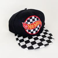 Hot Wheels Checkered Patch with Checkered Bill Kids Snapback