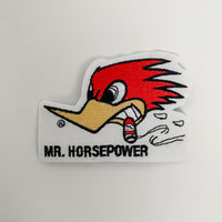 Mr. Horsepower on White Felt Automotive Patch