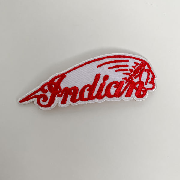 Indian Motorcycle Red and White Automotive Patch