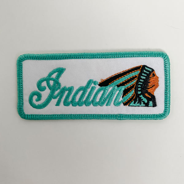 Indian Motorcycle Teal and White Automotive Patch