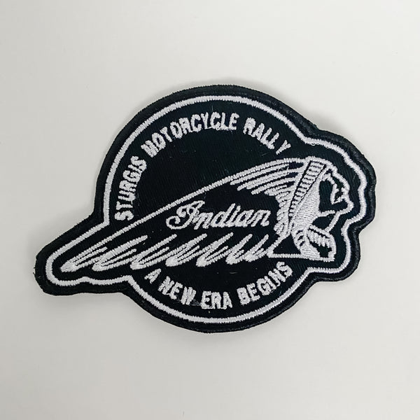 Sturgis Indian Motorcyle Black and White Patch