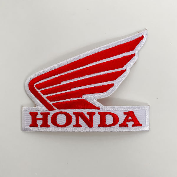 Honda White and Red Wing Automotive Patch