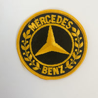Mercedes Benz Black and Yellow Round Automotive Patch