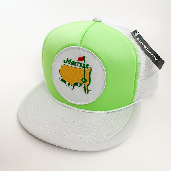 Masters Golf Neon Green and White Foam Trucker Snapback