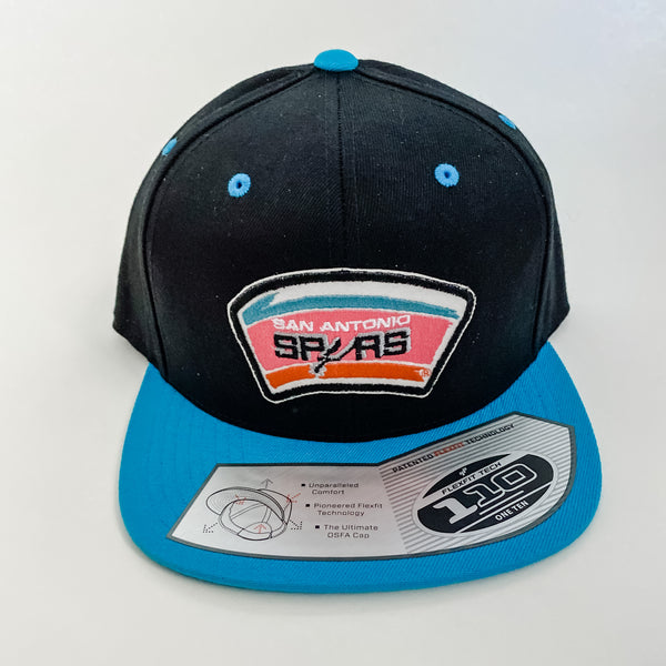 Spurs Throwback Black and Teal Yupoong Snapback