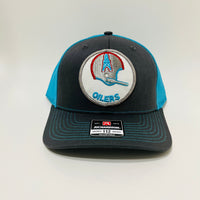 Pat F’s Houston Oilers Charcoal and Turquoise Richardson Trucker Snapback