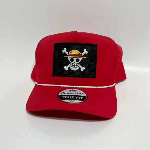 Bobby B’s Straw Hat Pirates Flag Red with White Rope Imperial Snapback