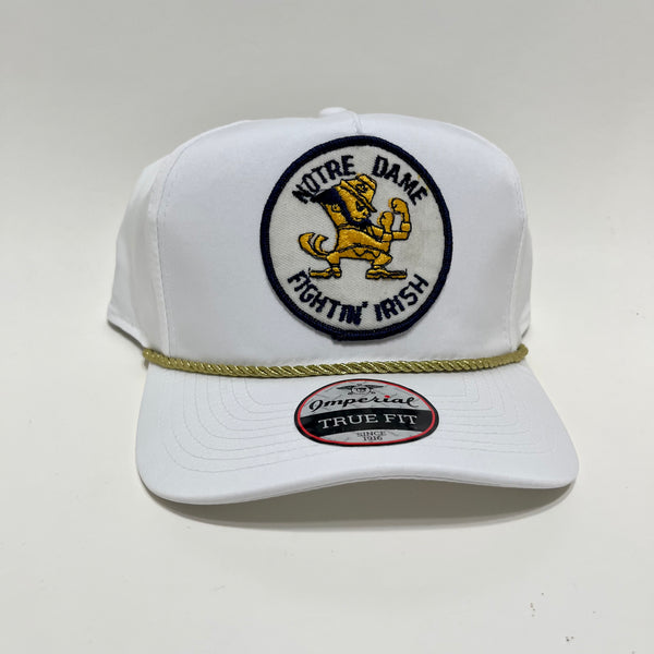 Bartley G’s Notre Dame White with Gold Rope Imperial Snapback