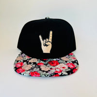 Jaz J’s Houston Hand Black and Floral Snapback