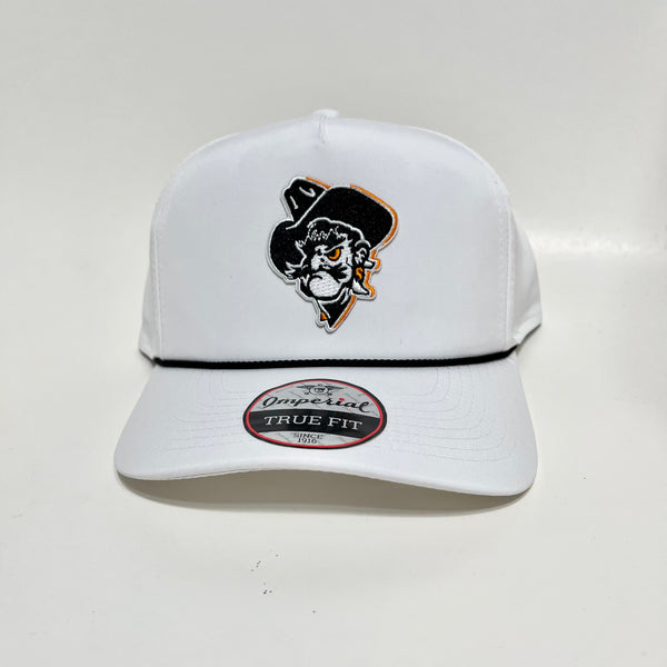 Jerry O’s Oklahoma State Cowboys White with Black Rope Imperial Snapback