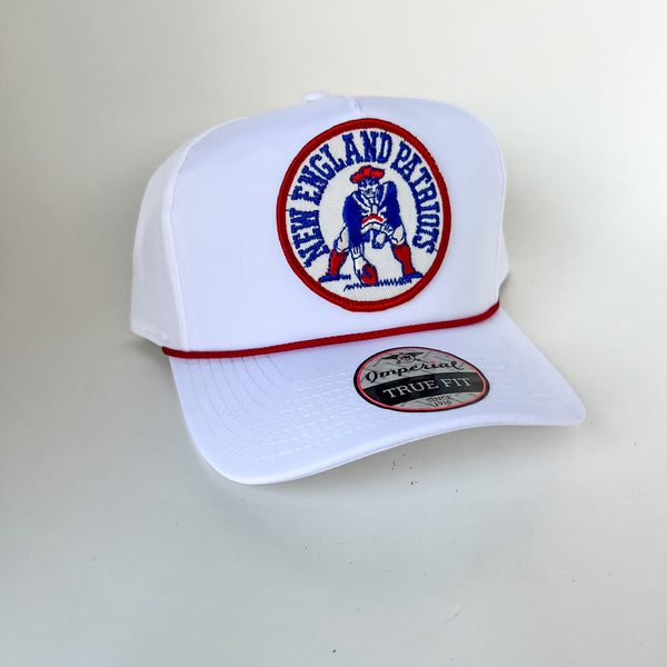 Mac J’s New England Patriots White with Red Rope Imperial Snapback